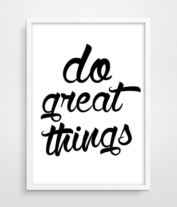 Print Motivational Wall Decor Do Great Things poster for Bedroom Wall Decor Kids Wall Decor Office Poster Black and White poster
