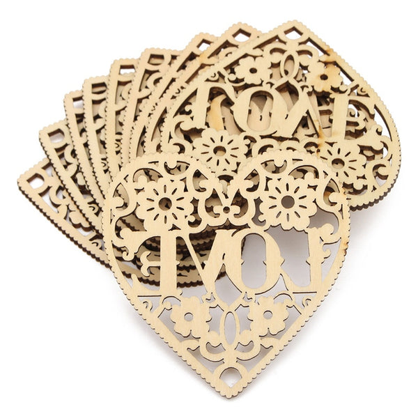 Modern DIY 10pcs Laser Cut Decorative Heart Unfinished Wooden Shapes Craft Embellishments Wood Craft Home Decor