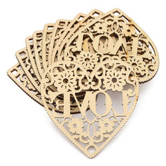 Modern DIY 10pcs Laser Cut Decorative Heart Unfinished Wooden Shapes Craft Embellishments Wood Craft Home Decor