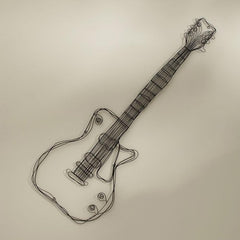 Metal wire guitar wall decor art music wall sculpture wire headset wall decor
