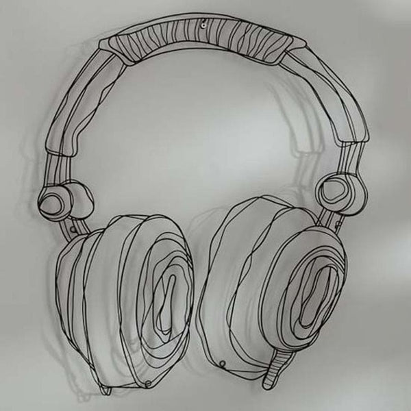 Metal wire guitar wall decor art music wall sculpture wire headset wall decor
