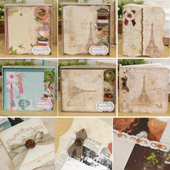 Eno Greeting Vintage Photo Album Scrapbook Kit,DIY Complete Scrapbook Kit Gift Scrapbooking Album Set