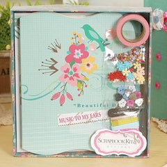 Eno Greeting Vintage Photo Album Scrapbook Kit,DIY Complete Scrapbook Kit Gift Scrapbooking Album Set