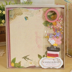 Eno Greeting Vintage Photo Album Scrapbook Kit,DIY Complete Scrapbook Kit Gift Scrapbooking Album Set