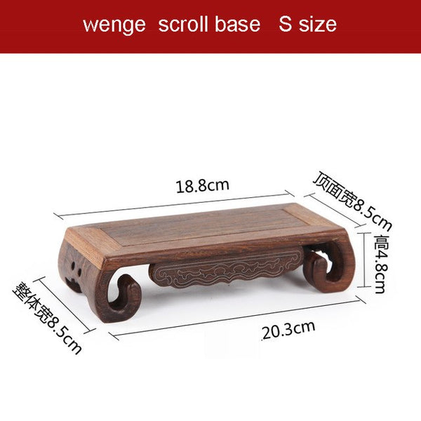 Line Scroll Base Wood Craft Home Accessories Aquarium Vase Seat Decoration Crafts Base Home Furnishing