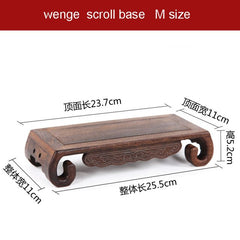 Line Scroll Base Wood Craft Home Accessories Aquarium Vase Seat Decoration Crafts Base Home Furnishing