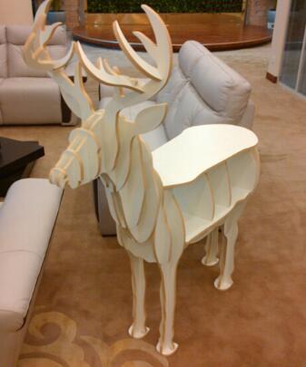 wood craft deer coffee table book shelves deer desk deer table wood furniture 141cm* 50cm*130cm