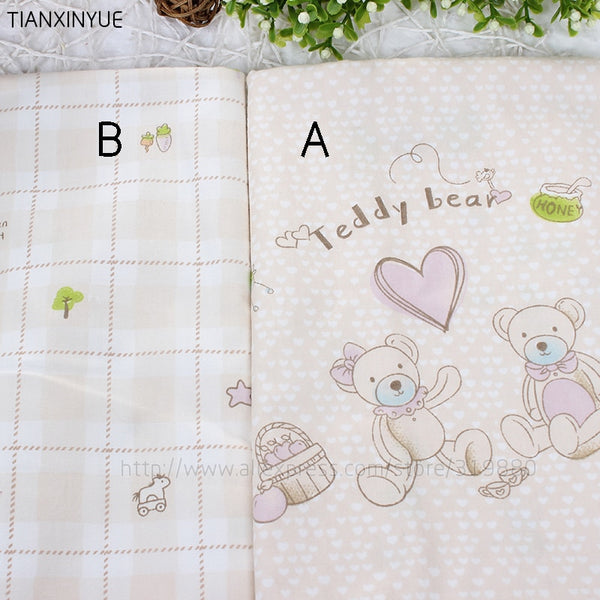 Cartoon bear fabric 95% Cotton Fabric for Baby Quilts Cushion cloth Pillows Sewing Fabric Telas Patchwork Tissus