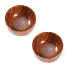 4 inch Solid Wood Bowl antiskid / heat insulation / keep warm wood craft wooden cutlery restaurant tableware
