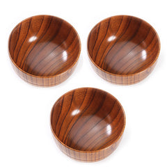 4 inch Solid Wood Bowl antiskid / heat insulation / keep warm wood craft wooden cutlery restaurant tableware