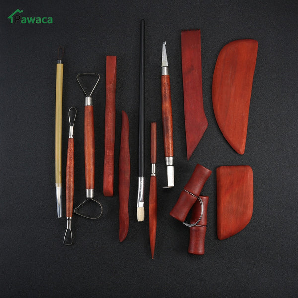 Pottery Tools Wood Handle Pottery Set Clay Sculpting Set Wax Carving Sculpt Smoothing Polymer Shapers Pottery Clay Ceramic Tools