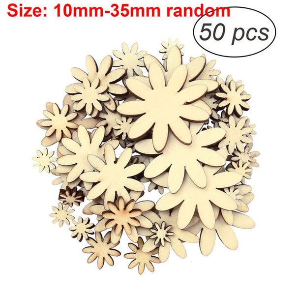 50pcs Eco-friendly Plum Embelishment Decorative wedding decorations vintage wood shape home decor carving wood craft