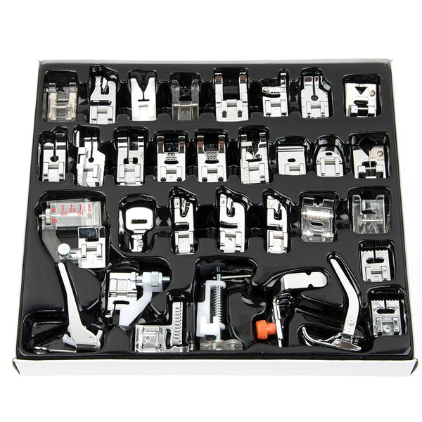 32pcs Domestic Sewing Machine Presser Foot Feet Kit Set Sewing Machine Accessories Sewing Foot Crafts Apparel Sewing Tools
