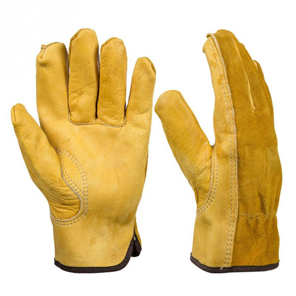 Leather Garden Gloves For Garden Digging Planting Cowhide Driver Protection Wear Claws Gardening Gloves