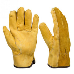 Leather Garden Gloves For Garden Digging Planting Cowhide Driver Protection Wear Claws Gardening Gloves