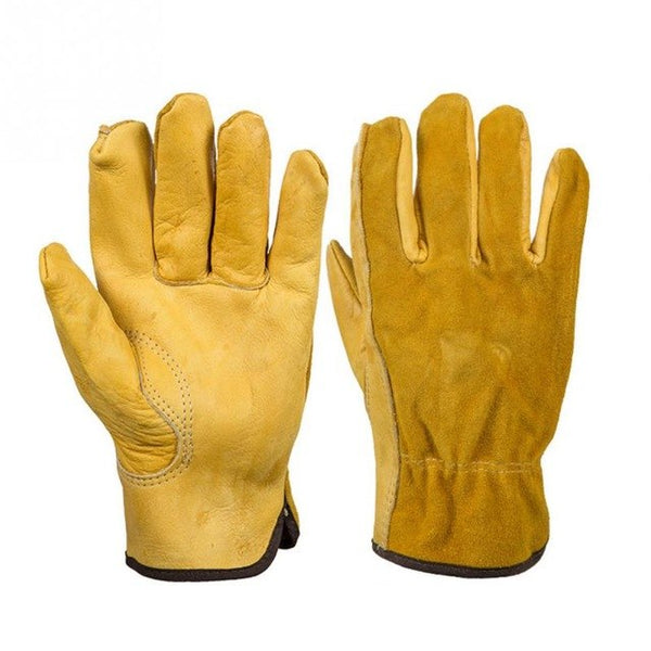 Leather Garden Gloves For Garden Digging Planting Cowhide Driver Protection Wear Claws Gardening Gloves