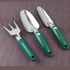 Gardening planting sets 3Pcs Garden Hand Tool Kit Plant Gardening Shovel Spade Rake Trowel Wood Handle Metal Head Gardener