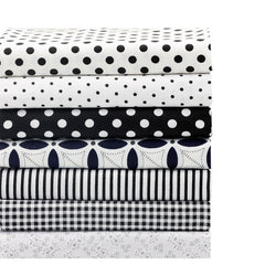 20x25cm Quilting Sewing Fabric for Patchwork 7pcs 2017 Fabric Gray Flower Strip DIY Bundle  for Needlework Cotton Fabric