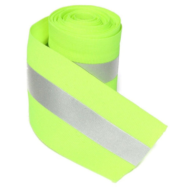 New Hot Silver Reflective Tape Safty Strip Sew on Lime Synth Fabric 3 Meters Apparel Sewing Fabric Supplies Accessories