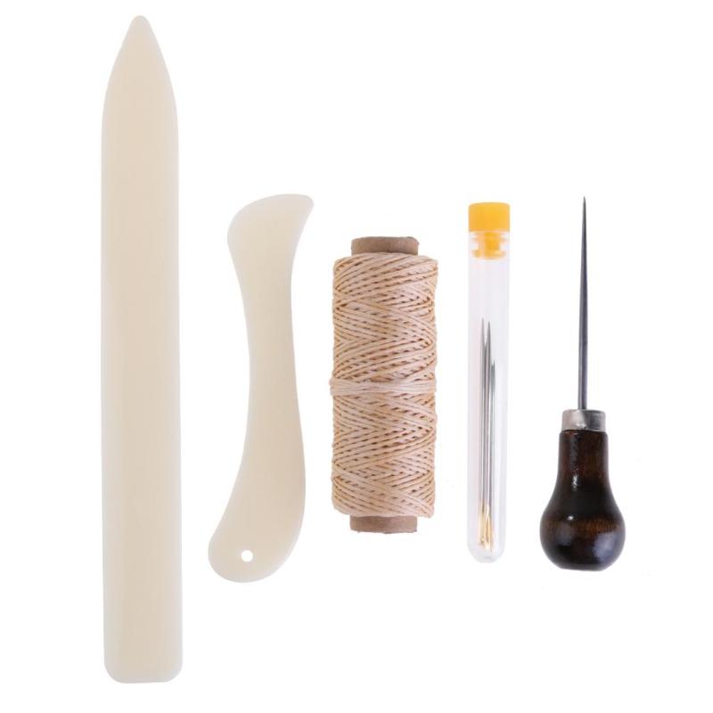 11pcs Sewing Kit Set Stitching Awl Sewing Wax Thread Knife Sewing Needles Multifunction DIY Crafts Sewing Tools Accessries