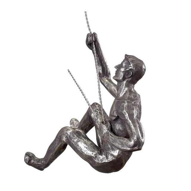Aqumotic Art Wall Decor Climbing Wall Decor Resin Hanging Wall Climbing Wall Mount Figure Bar Decoration Pendant Man Climbing