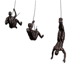 Aqumotic Art Wall Decor Climbing Wall Decor Resin Hanging Wall Climbing Wall Mount Figure Bar Decoration Pendant Man Climbing