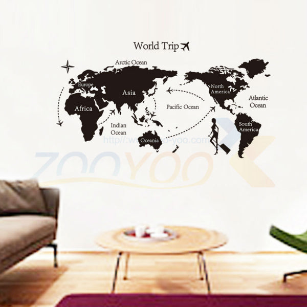 map of world nursery home decor wall decals zooyoo7225 decorative wall decor removable pvc wall stickers DIY