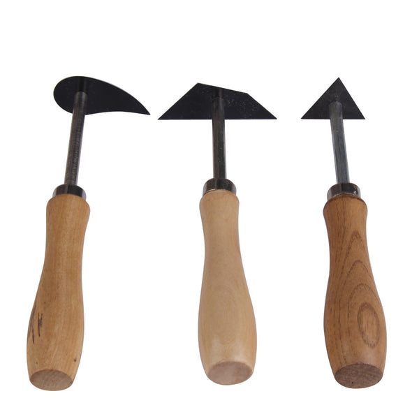 3pcs Tungsten Steel Pottery Tools Clay Fettling Knife with Wood Handle Pottery & Ceramics Tools