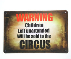 DL-Warning Genius at work art wall decor painting Tin Sign Wall Decor Retro Metal Art Poster