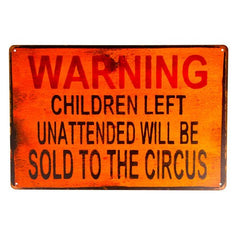 DL-Warning Genius at work art wall decor painting Tin Sign Wall Decor Retro Metal Art Poster