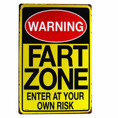 DL-Warning Genius at work art wall decor painting Tin Sign Wall Decor Retro Metal Art Poster
