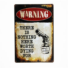 DL-Warning Genius at work art wall decor painting Tin Sign Wall Decor Retro Metal Art Poster