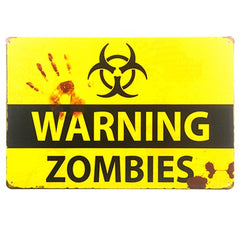 DL-Warning Genius at work art wall decor painting Tin Sign Wall Decor Retro Metal Art Poster
