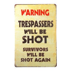 DL-Warning Genius at work art wall decor painting Tin Sign Wall Decor Retro Metal Art Poster