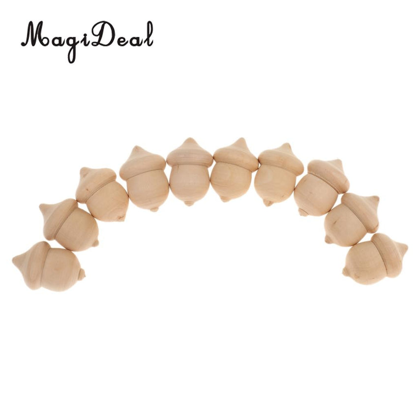 20pcs Novelty Waldorf Acorns DIY Unfinished Wood Craft Wedding Decoration