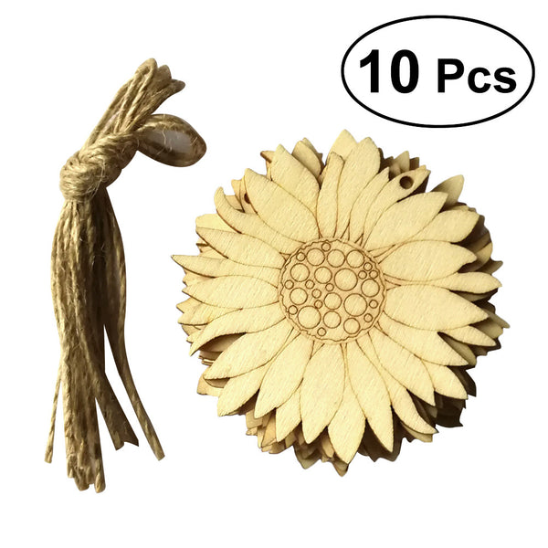 10pcs Unfinished Wooden Embellishments Wood Craft Hanging Decor Embellishments