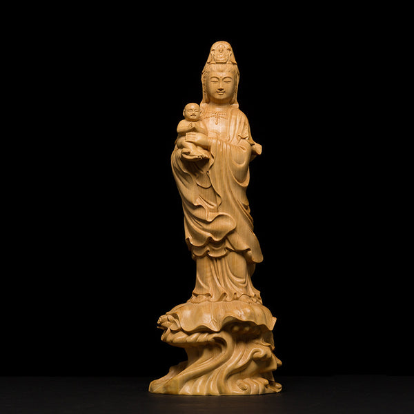 2017 hot sale Wood carving Buddha statue God Gift solid wood craft Feng shui Decoration wood carving Buddha Figurine Miniature