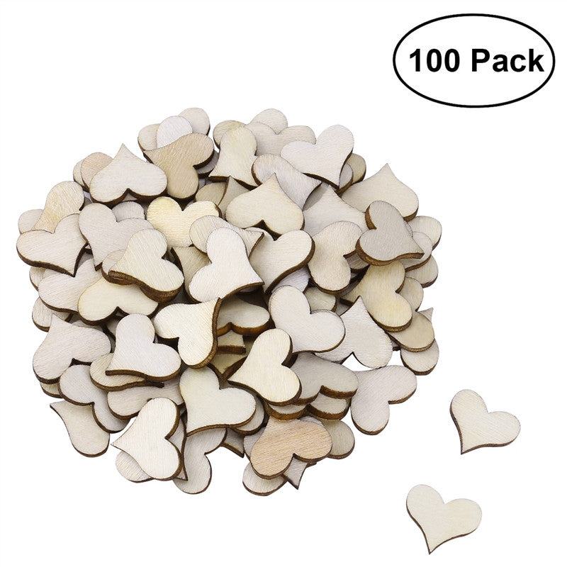 WINOMO Wood Log Slices Discs for DIY Crafts Wedding Centerpieces Wooden Hearts Mini Unfinished Wood Craft