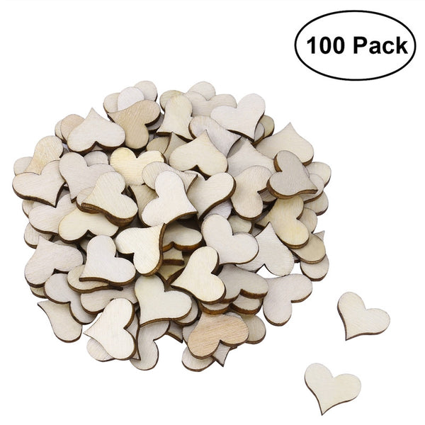 WINOMO Wood Log Slices Discs for DIY Crafts Wedding Centerpieces Wooden Hearts Mini Unfinished Wood Craft