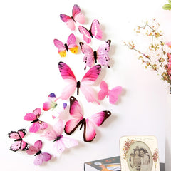 12pcs Decal Wall Stickers Home Decorations 3D Butterfly Rainbow wall decor wall sticker Funny Animals Decor