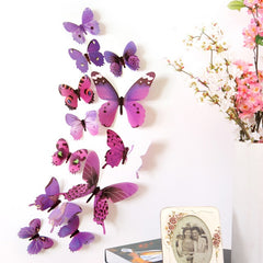 12pcs Decal Wall Stickers Home Decorations 3D Butterfly Rainbow wall decor wall sticker Funny Animals Decor