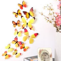 12pcs Decal Wall Stickers Home Decorations 3D Butterfly Rainbow wall decor wall sticker Funny Animals Decor