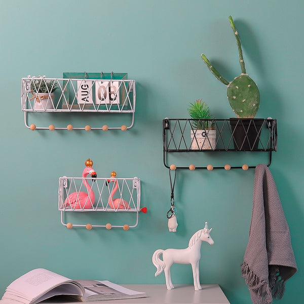 Nordic Style Room Wall Decor Scandinavian Metal Wall Shelf Nordic Wall Decor Shelf Kids Room Decor Organizer Storage Holders