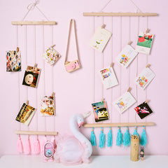 2019 New Nordic Style Scandinavian Wall Decor Hanging Decor Wood Photo DIY Photo Display Wall Decor Nordic Wood Kids Room Decor