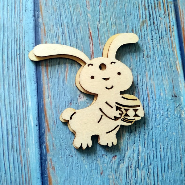 10pcs DIY Wooden Crafts Party Decoration Rabbit Scrapbooking Card Wood Craft Supplies Wood Easter Decorations Deco