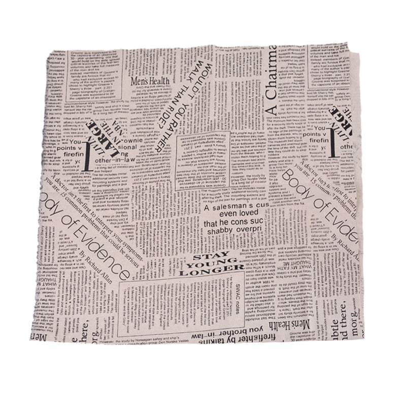 Hoomall 1PC 97x50cm Vintage Newspaper Pattern Natural Linen Cotton Fabric Quilting Patchwork DIY Sewing Fabric Cloth