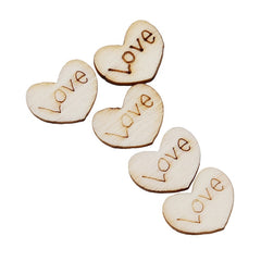 100pcs/ Wooden Love Heart Shapes Laser Blank Embellishments Craft Card Decor Scrapbooking Craft Cards Wood Craft Decoration