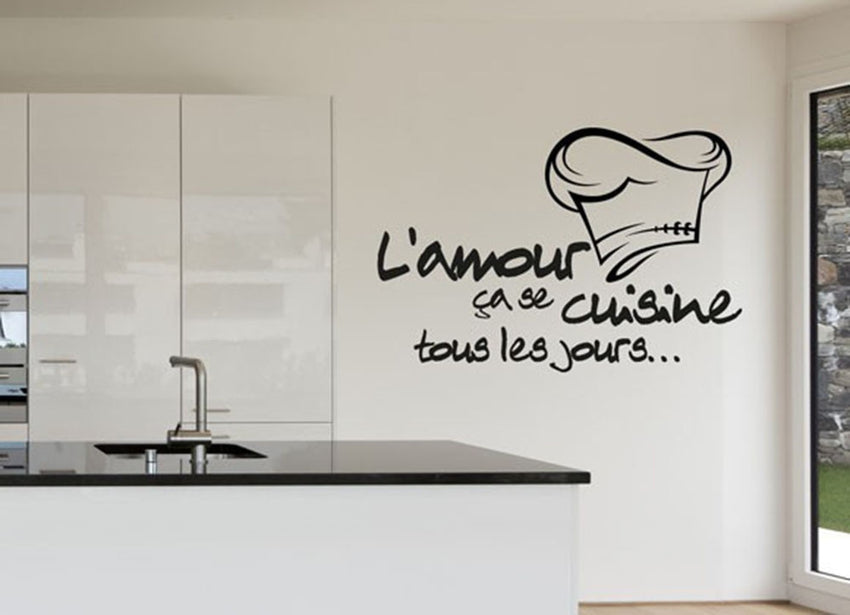 2019 Cuisine Sticker Vinyl Decal Kitchen Tile Chef Wall Decor Wall Stickers DIY Art Wall Decor Stickers Home Decor Living Room