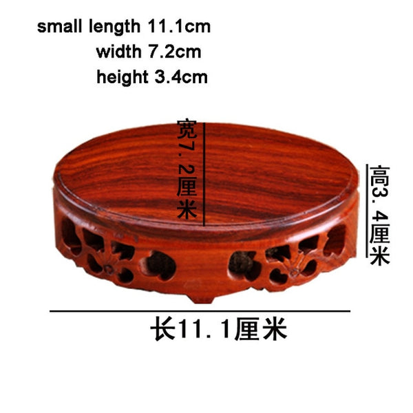 red sandalwood oval base Wood Craft Home Accessories Aquarium Vase Seat Decoration Crafts Base Home Furnishing