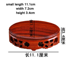 red sandalwood oval base Wood Craft Home Accessories Aquarium Vase Seat Decoration Crafts Base Home Furnishing